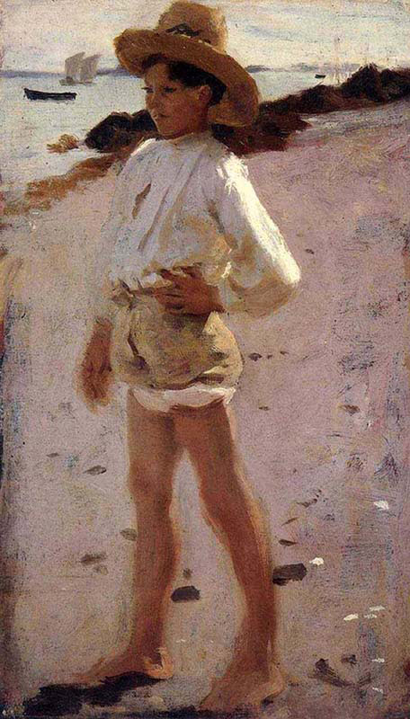 Boy on Beach with Hat